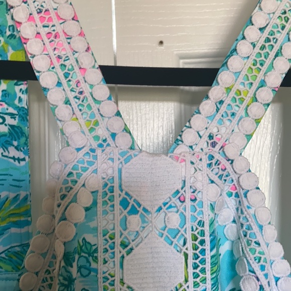 Lilly Pulitzer Ryder Romper gustavia green sz 16 - Picture 4 of 6